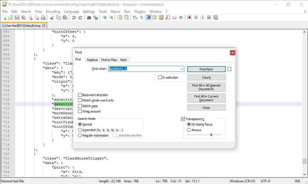 Sesuaikan sensitivitas Y untuk memotret game di emulator