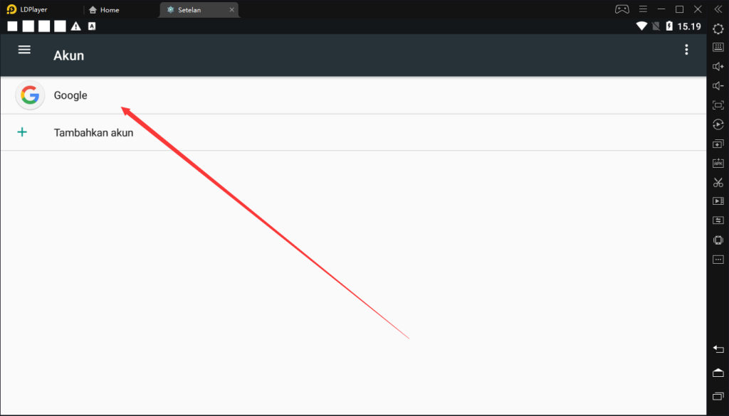 Cara keluar dari akun Google dari LDPlayer