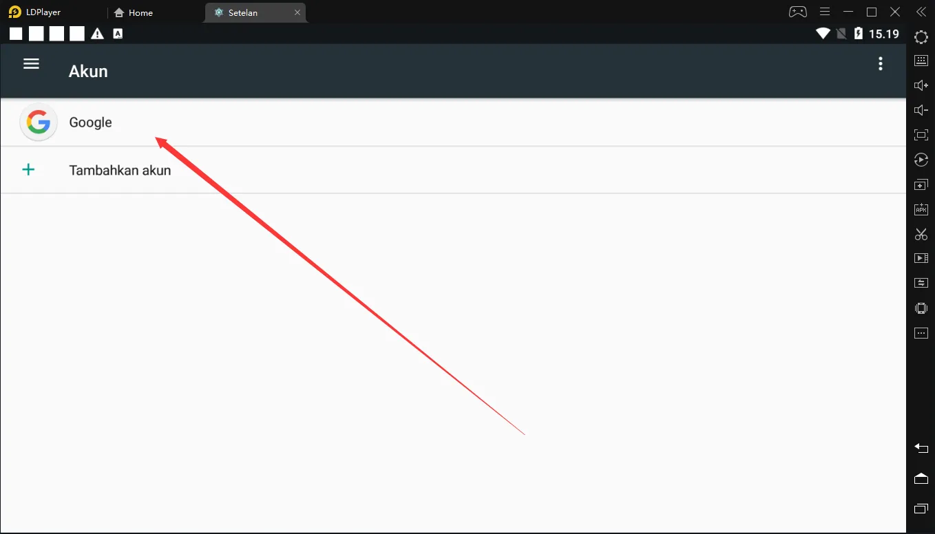 Cara keluar dari akun Google dari LDPlayer