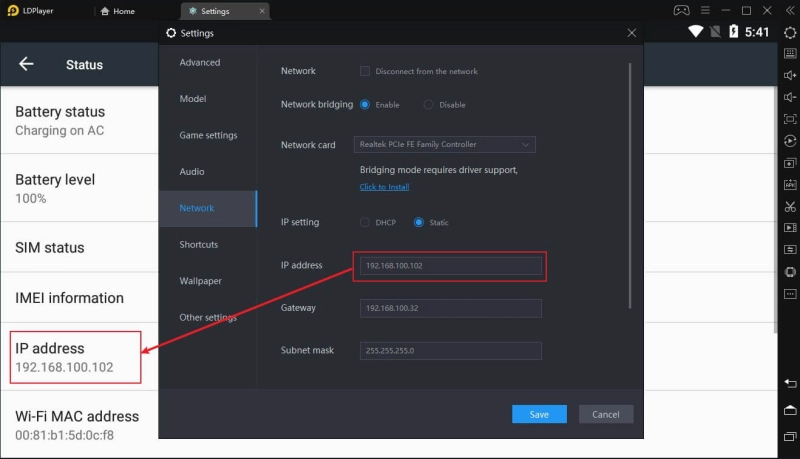 Cara menyiapkan penghubung jaringan di emulator Android LDPlayer