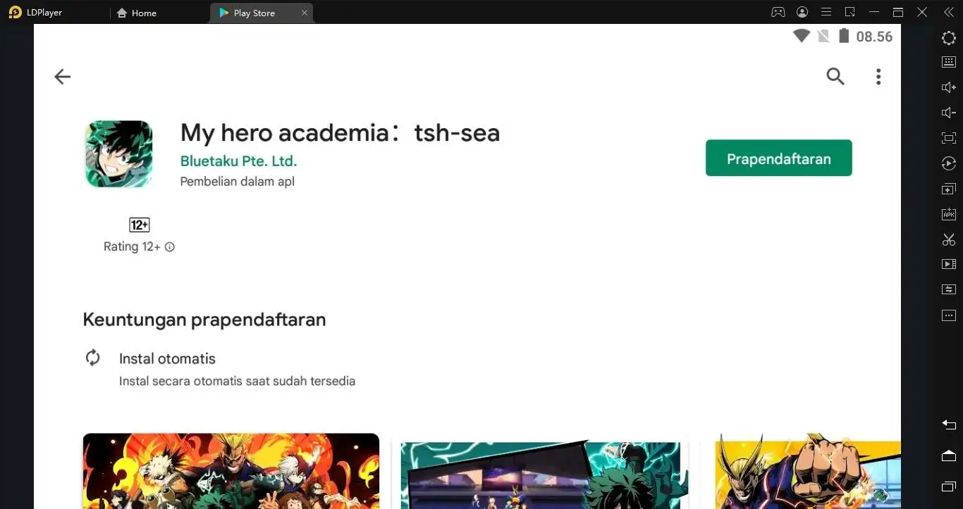 prapendaftaran my hero academia di emulator ldplayer