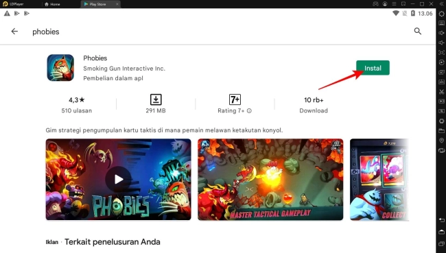 cara install game phobies di emulator