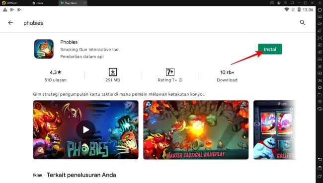 cara install game phobies di emulator