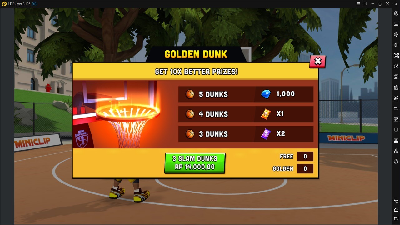 cara main game mini basketball di emulator
