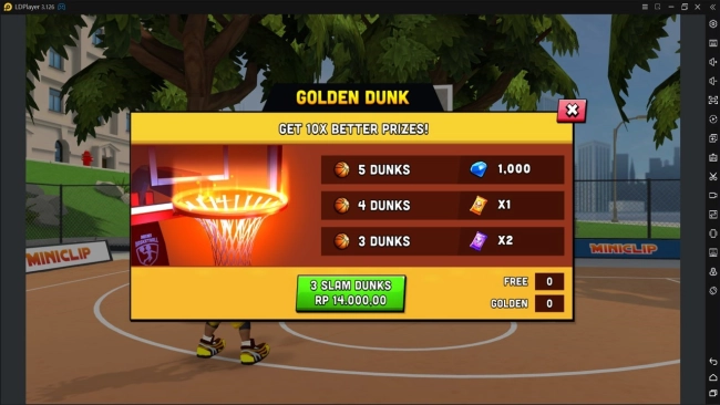 cara main game mini basketball di emulator