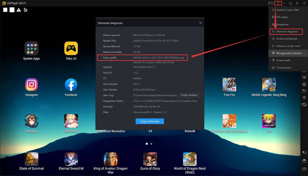 Perbaiki layar tidak berfungsi dengan baik di LDPlayer