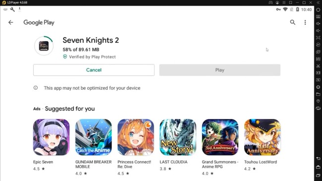 main seven knights 2 di pc laptop emulator ldplayer