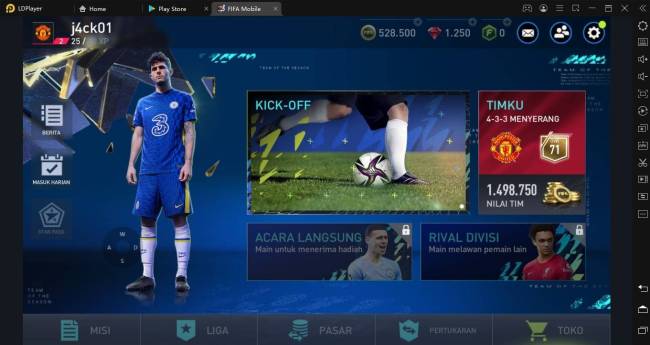 cara main fifa mobile di pc windows dengan emulator