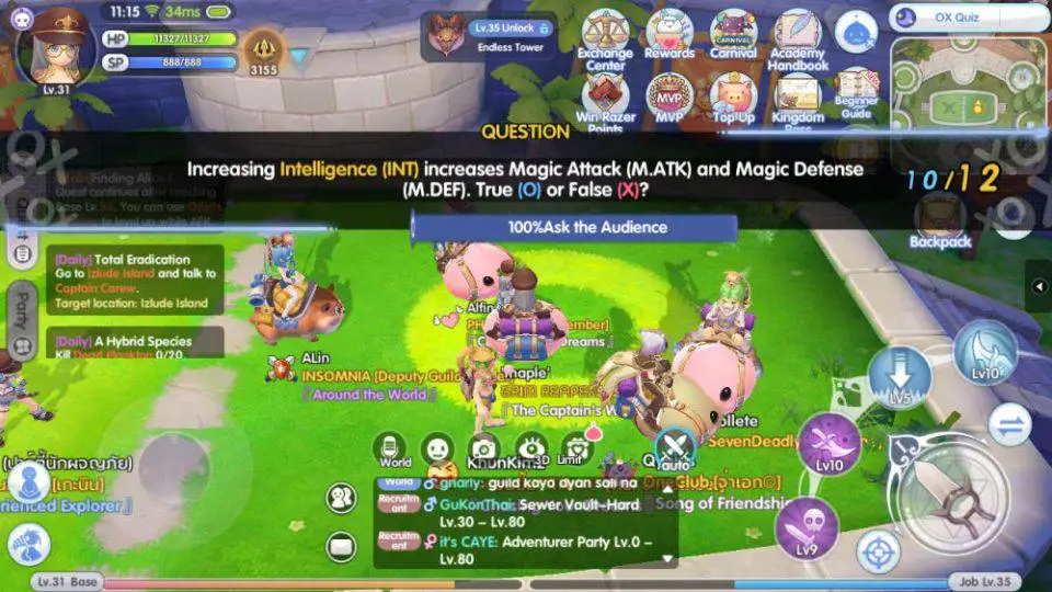 Memaksimalkan Quiet Hours Agar Lebih Cepat Naik Level di Ragnarok X: Next Generation + Kunci Jawaban OX Test