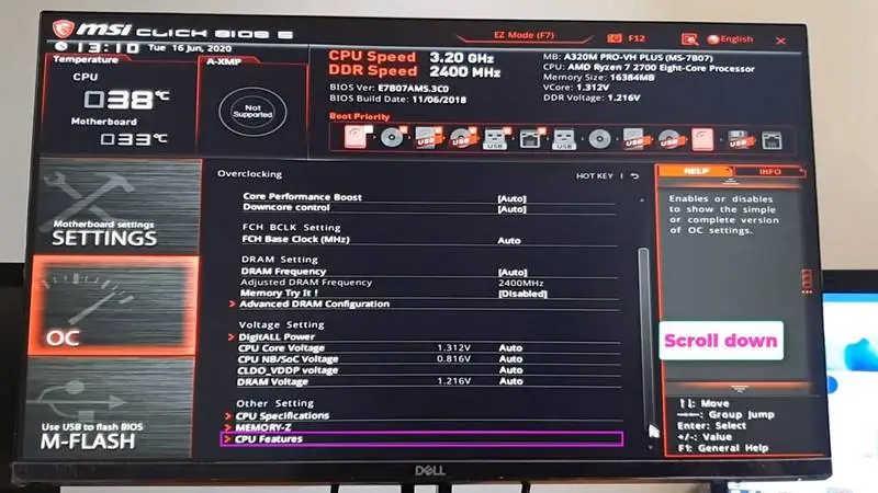 Aktifkan Teknologi Virtualisasi (VT) di komputer dan motherboard MSI