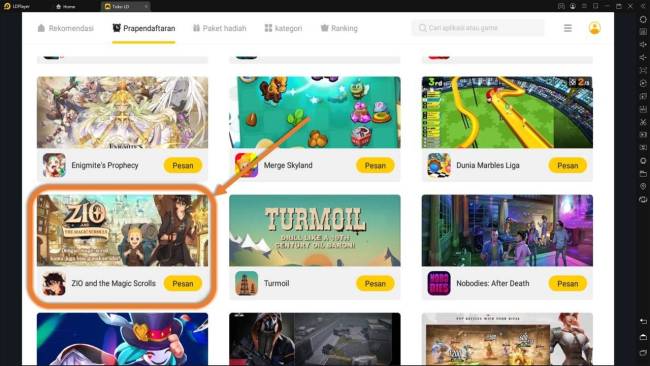 download dan mainkan game mobile zio and the magic scrolls di pc dengan emulator ldplayer
