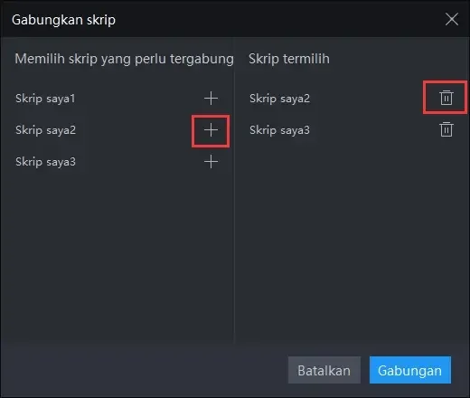 Operasi yang dapat dilakukan dengan menggabungkan skrip | Tips pengaturan