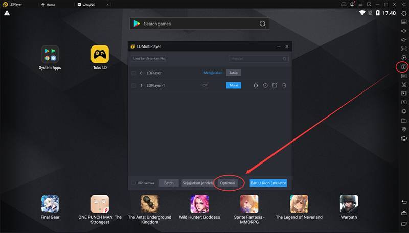 Cara ingatkan posisi jendela emulator