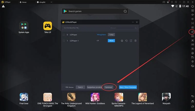 Cara ingatkan posisi jendela emulator