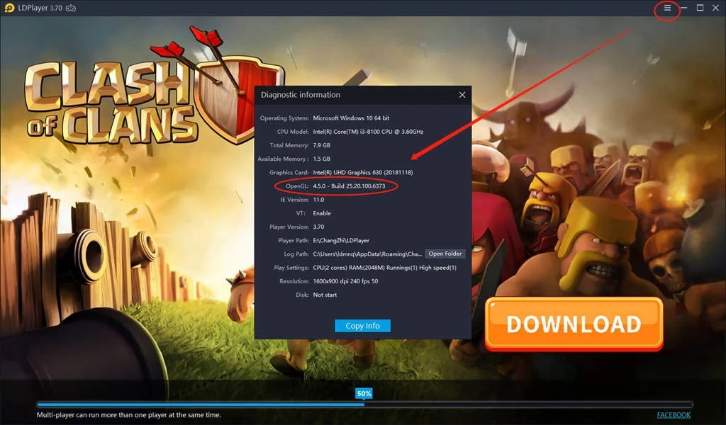 Perbaiki Gagal memuat emulator dan Terjebak 94