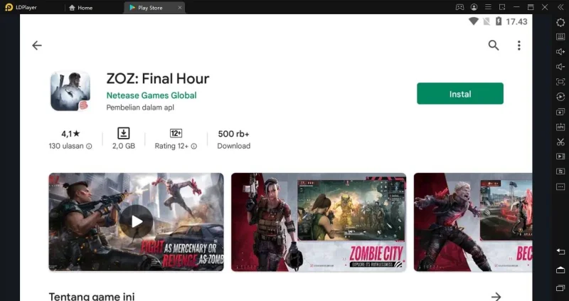 download dan main zoz final hour pc laptop emulator ldplayer