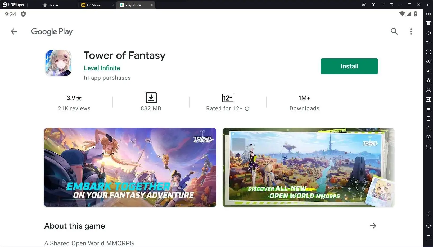 install tower of fantasy di pc