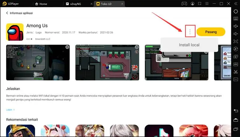 Cara install , ekstrak paket instalasi apk aplikasi dan game di LDPlayer