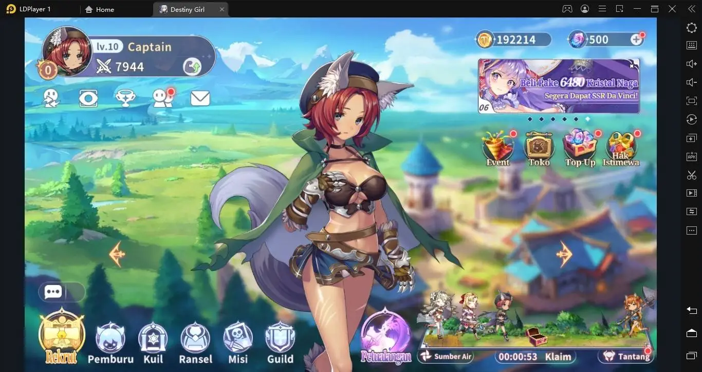 cara main game android destiny girl di emulator