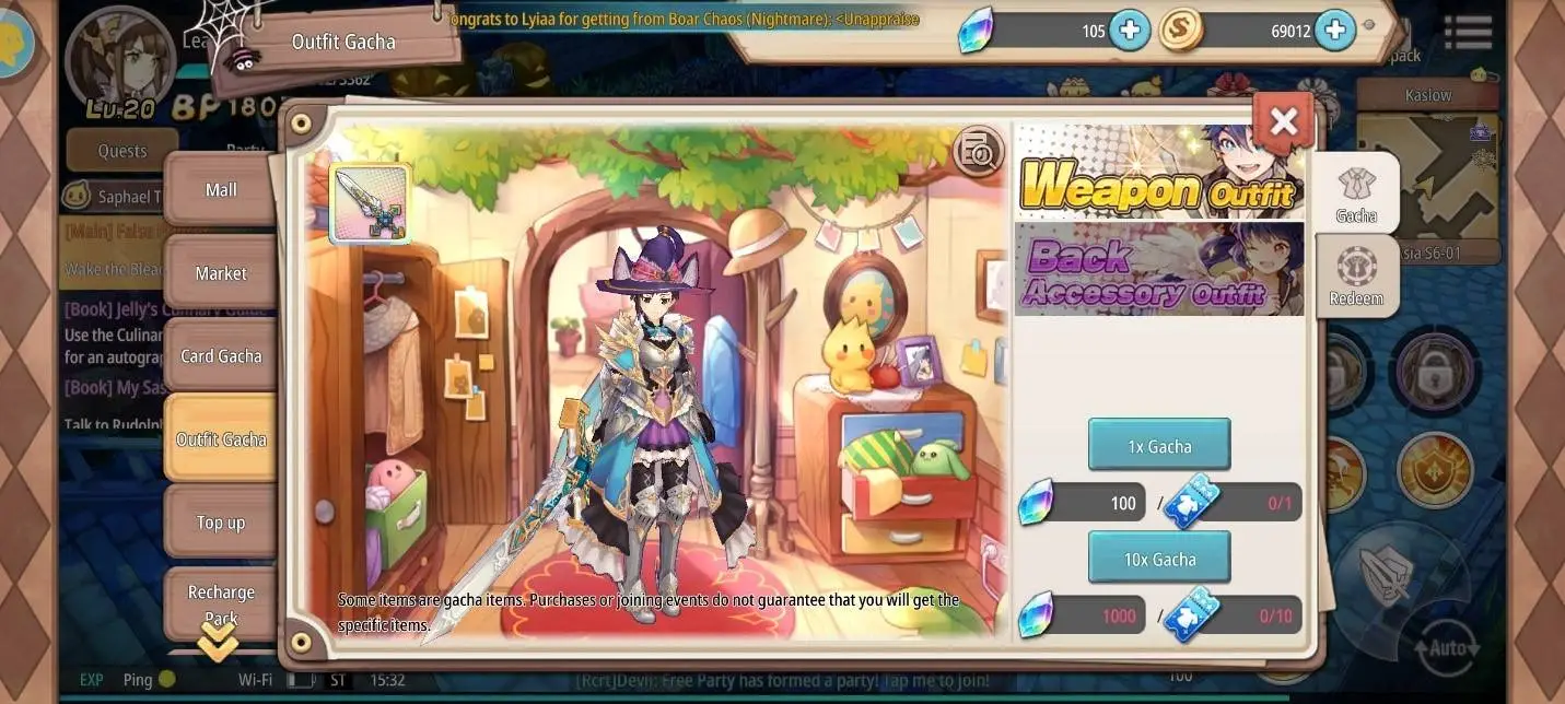 gacha outfit di sprite fantasia