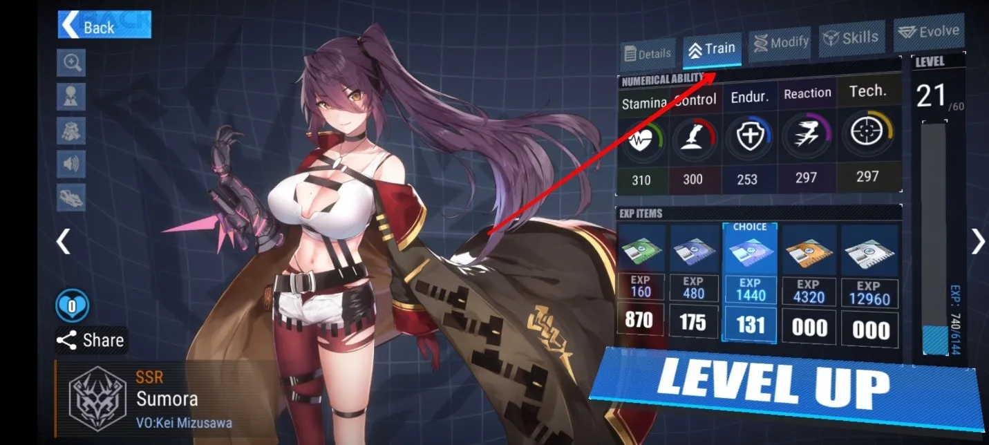 Menaikkan level waifu di Final Gear