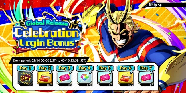 Bonus login di My Hero Ultra Impact.