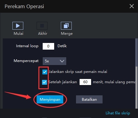 Panduan Pengguna - Cara Menggunakan Perekam Operasi untuk Menulis Skrip