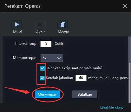 Panduan Pengguna - Cara Menggunakan Perekam Operasi untuk Menulis Skrip