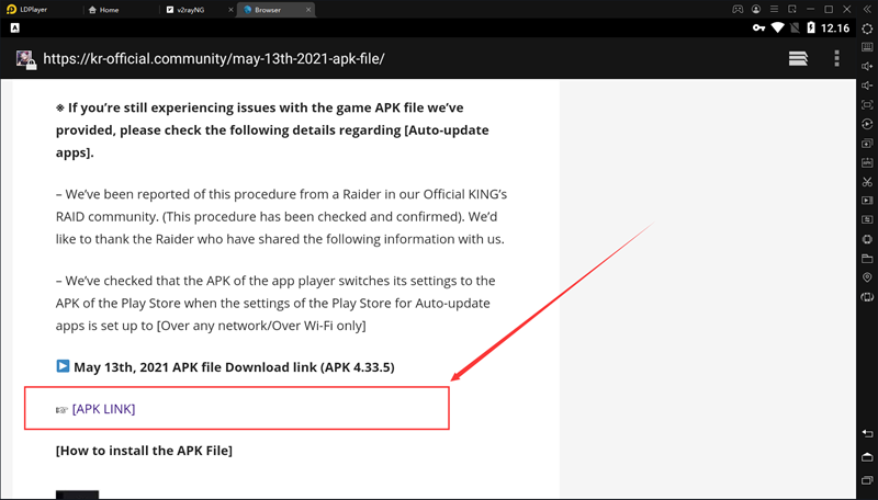 Bagaimana cara mengunduh dan menginstal paket instalasi khusus emulator Kings Raid?