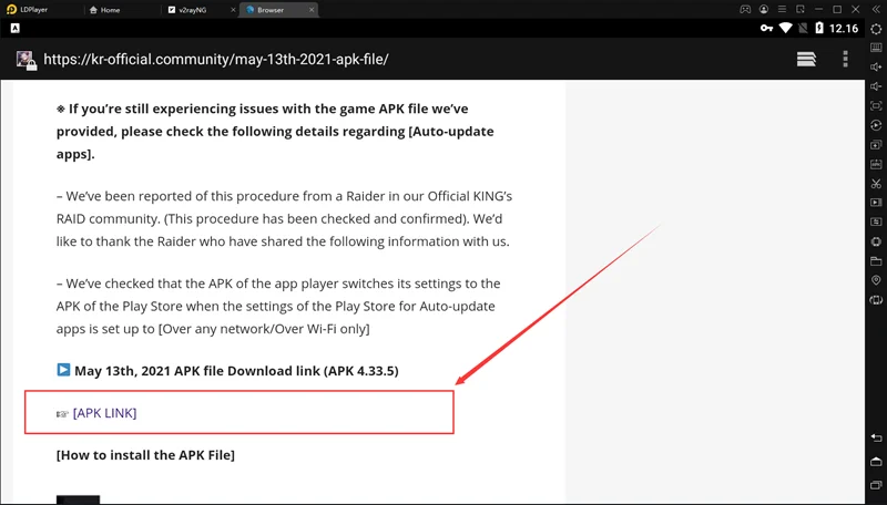 Bagaimana cara mengunduh dan menginstal paket instalasi khusus emulator Kings Raid?