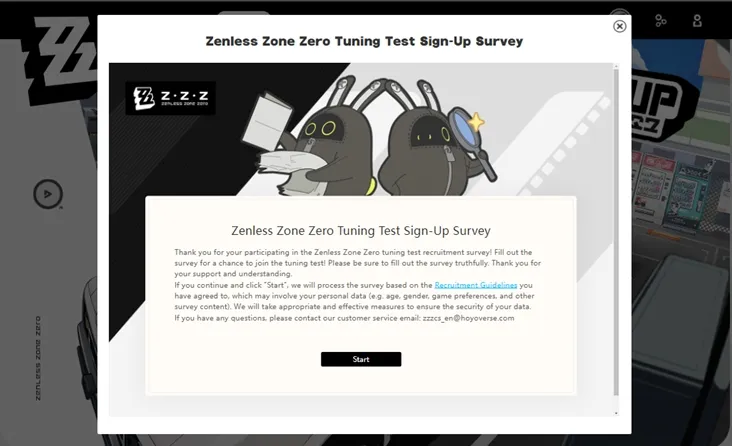 close beta test game zenless