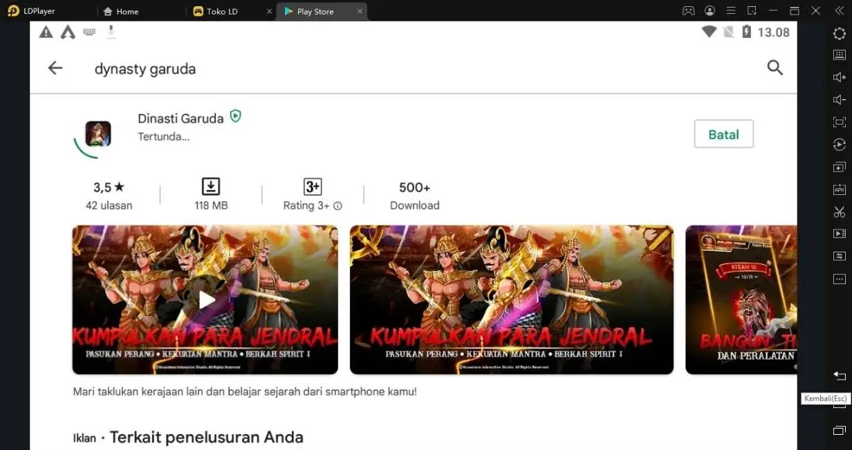 download main game dinasti garuda di emulator ringan ldplayer