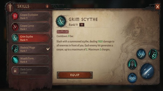 skill necromander di diablo immortal