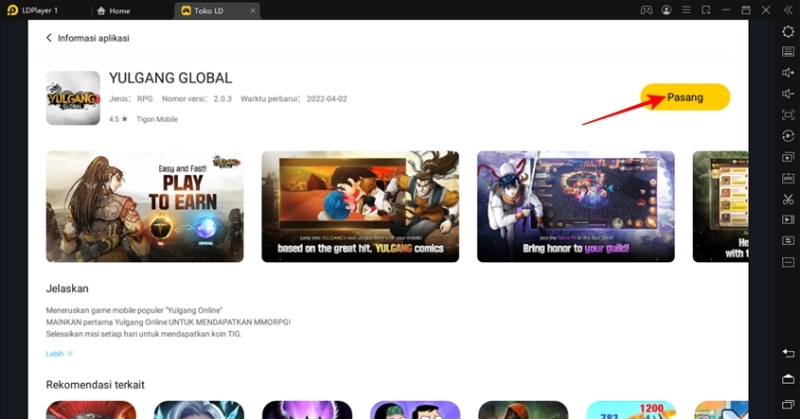 main yulgang global di pc dengan emulator ldplayer