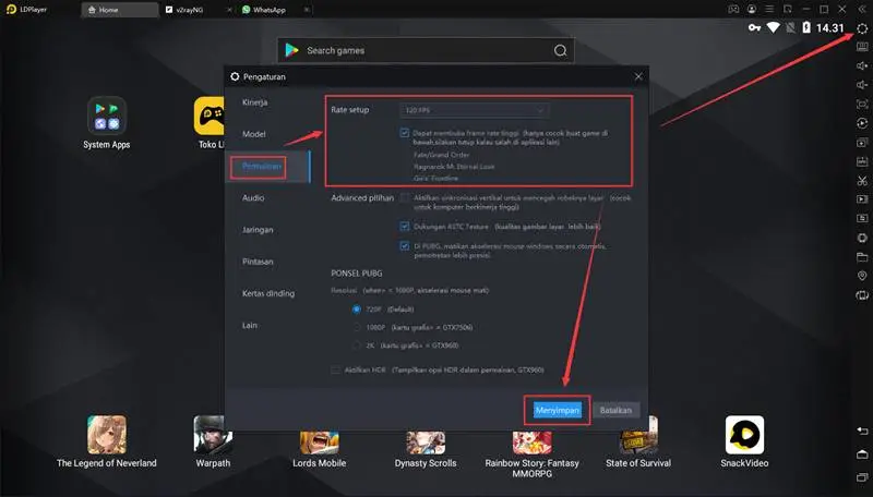 Cara mengatur 120 FPS di LDPlayer untuk Play Together