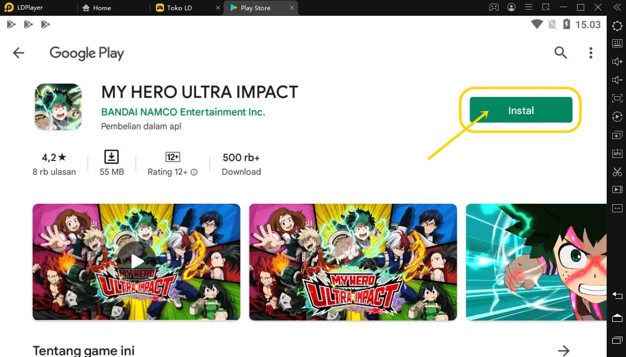 install my hero ultra impact di ldplayer agar bisa memainkannya di pc atau laptop