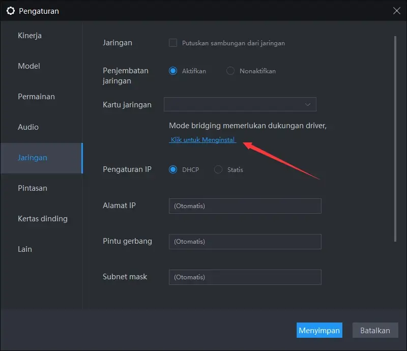 Cara menyiapkan penghubung jaringan di emulator Android LDPlayer