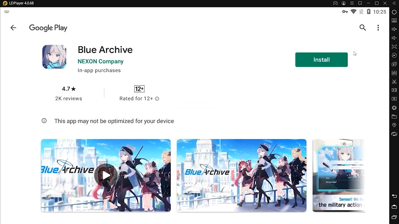 blue archive di pc laptop emulator