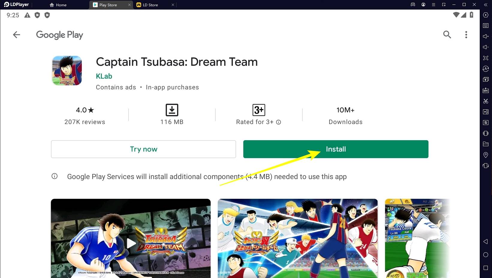download main captain tsubasa dream team di pc emulator ldplayer