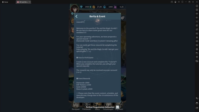 download dan mainkan review zio and the magic scrolls di laptop dengan ldplayer