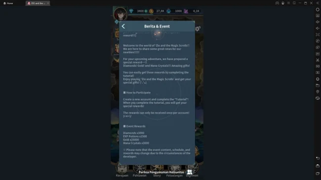download dan mainkan review zio and the magic scrolls di laptop dengan ldplayer
