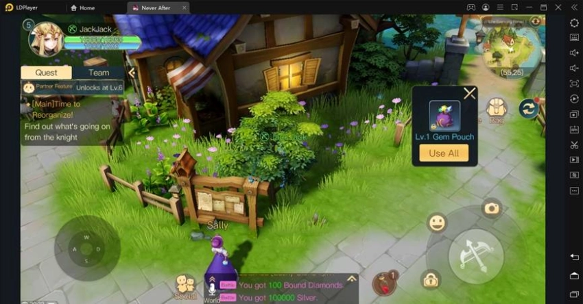 cara main never after di pc