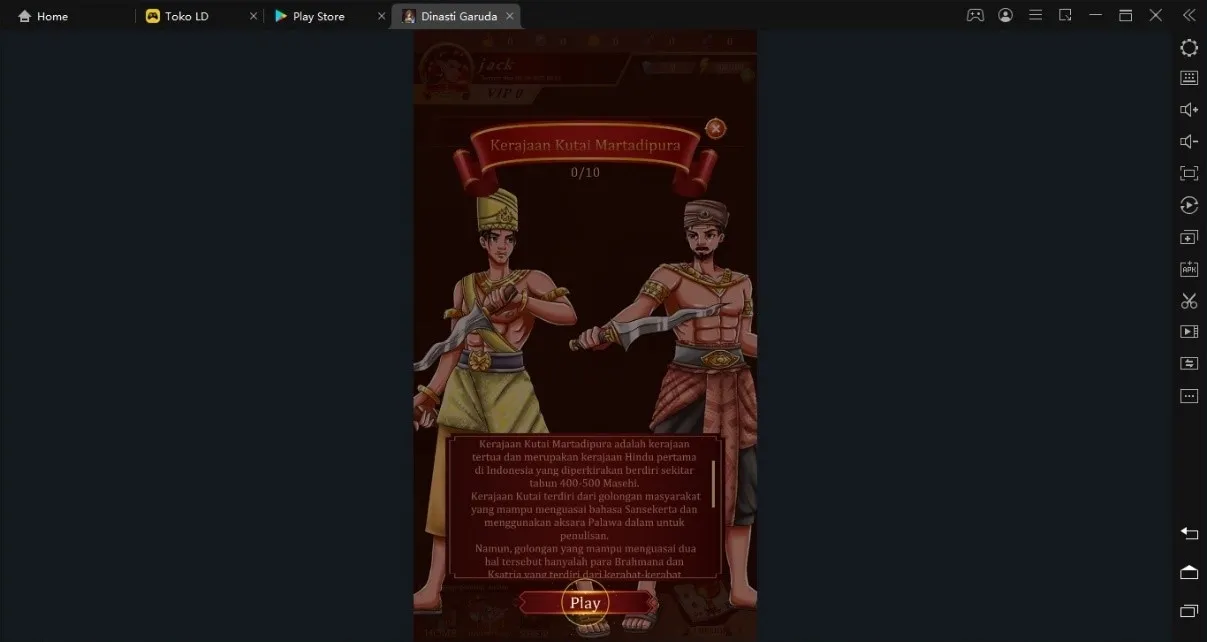 kerajaan kutai di game dinasti garuda