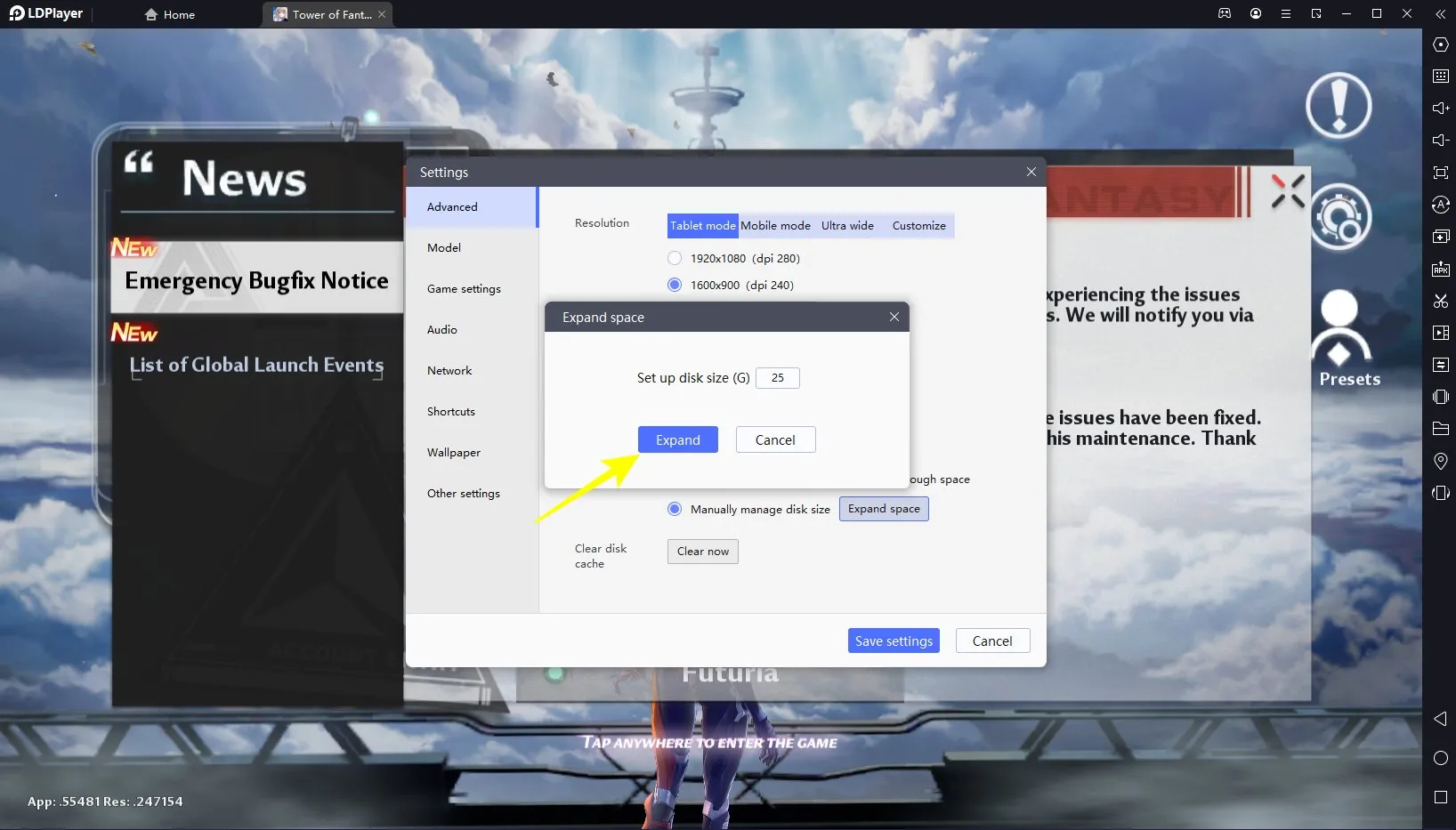 manage disk di ldplayee