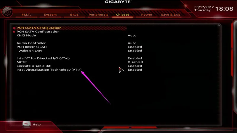 Aktifkan Teknologi Virtualisasi (VT) di komputer dan motherboard GIGABYTE