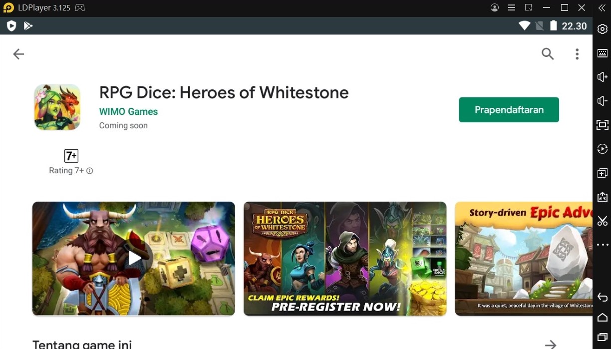 lakukan prapendaftran rpg dice heroes of whitestone di pc dengan emulator ldplayer