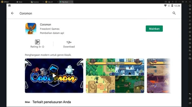 download dan nyobain main demo coromon di emulator ldplayer