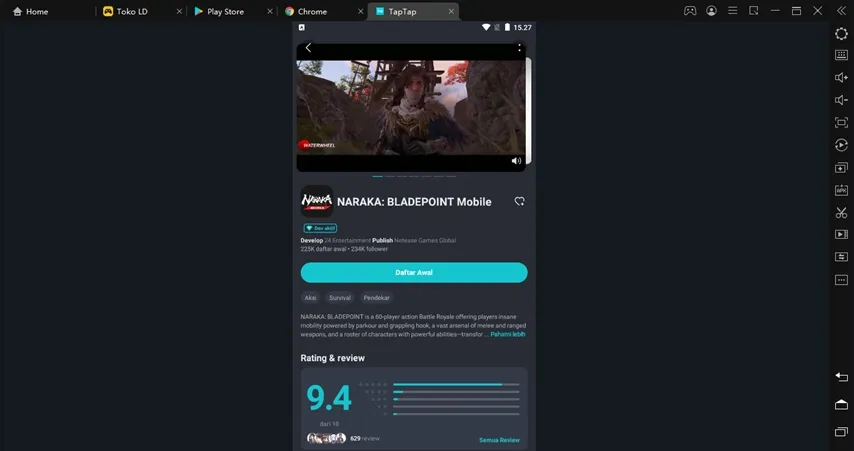 pre register Naraka: Bladepoint taptap emulator ldplayer