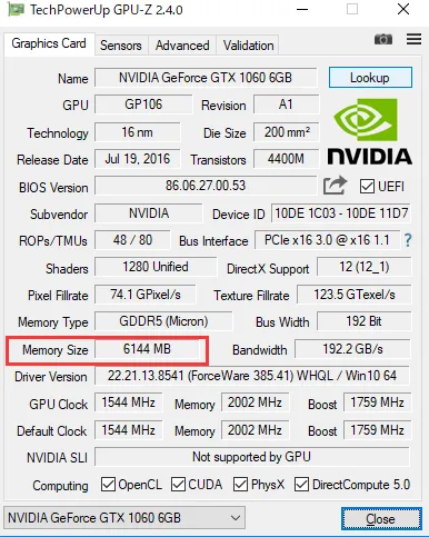 グラフィックカードのメモリ使用量を確認する方法