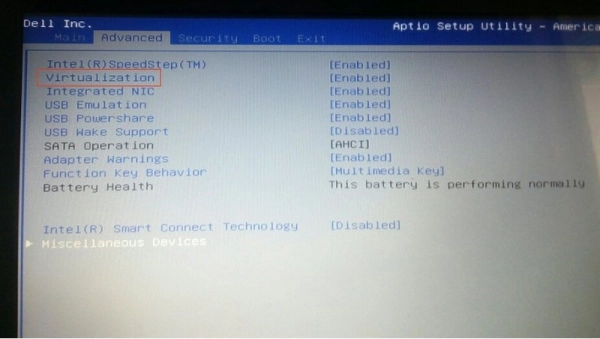 DellのパソコンのVTを有効する方法